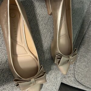 Journee Collection Gold Bow Flats Elegant Loafers